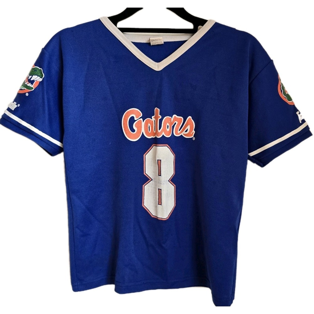 Vintage Franklin Florida Gators Number 8  Blue Jersey Size Youth Medium Polyeste